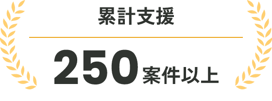 累計支援 250案件以上